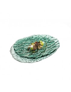 Pordamsa Mar Green Glass Plate 28 x 25cm