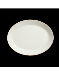 Brown Dapple Oval Plate Coupe 28cm (11inch) 2