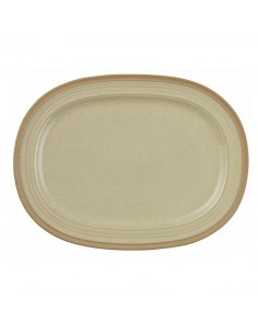 Igneous Plate Oval Brown Stackable 35.5cm 2