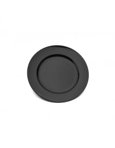 Plate Broad Rim Black 24cm Polycarbonate