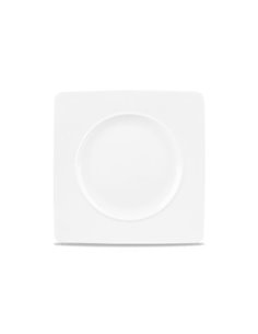 Ambience Medium Rim Square Plate White 21cm