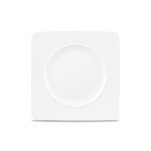 Ambience Medium Rim Square Plate White 21cm