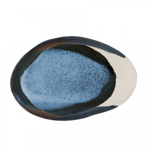 Jars Wabi Awa Blue/Black Oval Dish 36 x 25
