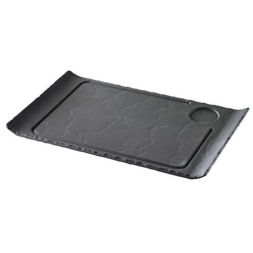 Basalt Steak Plate Tray With Indent 39.5 x 24cm