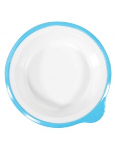 Omni White Small Deep Plate w/Blue Rim180x170x35mm