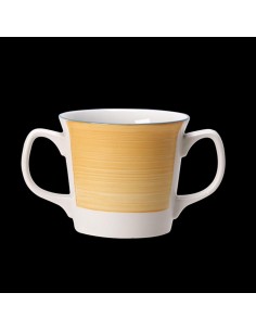 Freedom Double Handled Mug Yellow 10oz 28.5cl