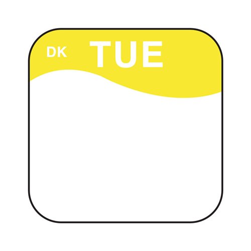 Daymark label Tuesday Permanent Square 1.9cm