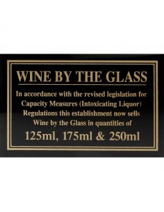 Sign - Wine By The Glass 125, 175 & 250ml