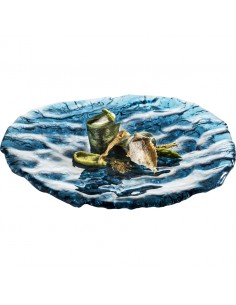 Pordamsa Mar Blue Glass Plate 28 x 25cm