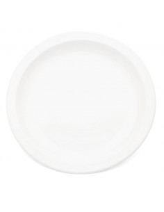 Plate Narrow Rim White 17cm Polycarbonate
