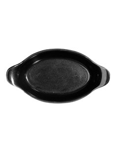 Metallic Black Large Round Eared Dish 59cl 2