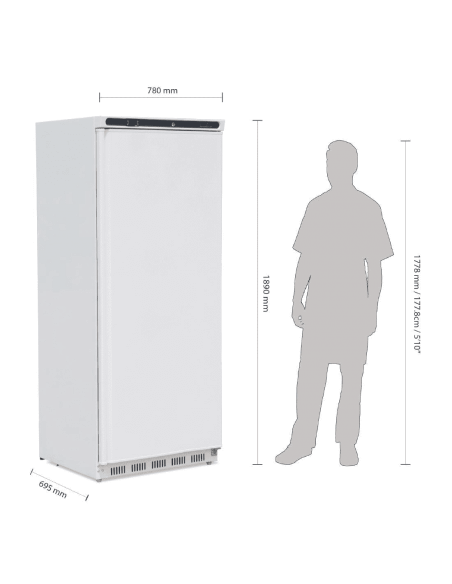 Polar CD614 Single Door Upright Fridge White 600Ltr