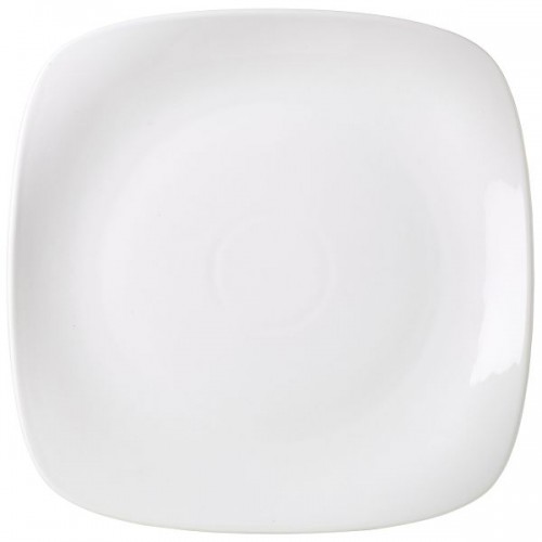 Genware Porcelain Rounded Square Plate 21cm/8.25" Pack 6