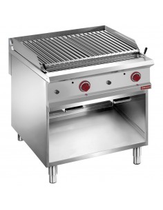Diamond Pro Lavastone grill, 800mm 2-side grid with open cupboard Natural Gas Chargrill