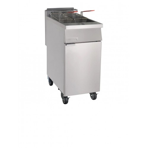 Buffalo 18Ltr Single Tank Twin Basket Gas Fryer 26.4kW Natural Or LPG