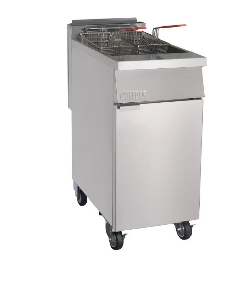 Buffalo 18Ltr Twin Basket Gas Fryer Single Tank 26.4kW Natural Or LPG. DC319-N