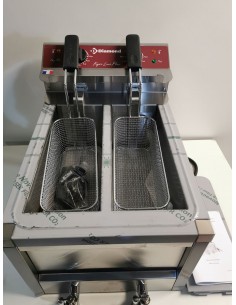 A GRADE - Diamond stainless steel Electrical fryer 2 x 8 Litres