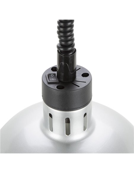 Buffalo Retractable Dome Heat Lamp Silver 2.5kW