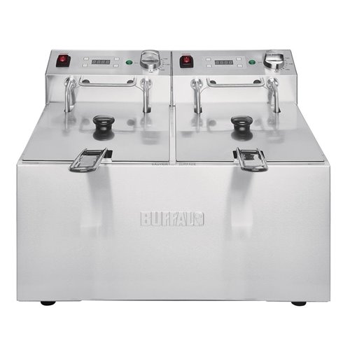 Buffalo Twin Tank Twin Basket 2x5Ltr Countertop Fryer with Timers 2x2.8kW