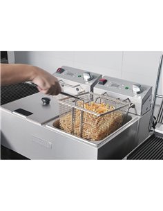 Buffalo Twin Tank Twin Basket 2x5Ltr Countertop Fryer with Timers 2x2.8kW 2