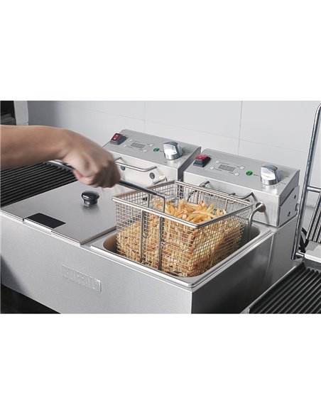 Buffalo Twin Tank Twin Basket 2x5Ltr Countertop Fryer with Timers 2x2.8kW