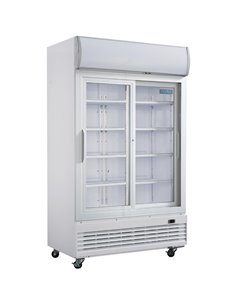 Polar G-Series Upright Display Cooler with Light Box 950Ltr with Sliding Doors