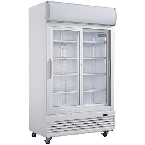 Polar G-Series Upright Display Cooler with Light Box 950Ltr with Sliding Doors