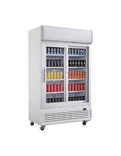 Polar G-Series Upright Display Cooler with Light Box 950Ltr with Sliding Doors 2