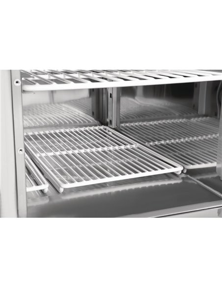 Polar G-Series 3 Door Pizza Prep Counter with Glass Sneeze Guard 436Ltr