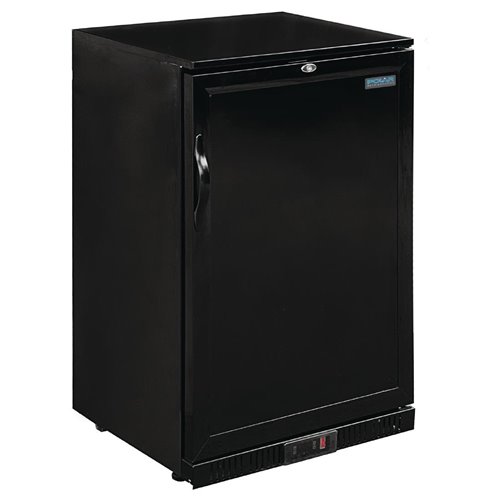 Polar G-Series 900mm Single Solid Door Back Bar Cooler in Black 138Ltr