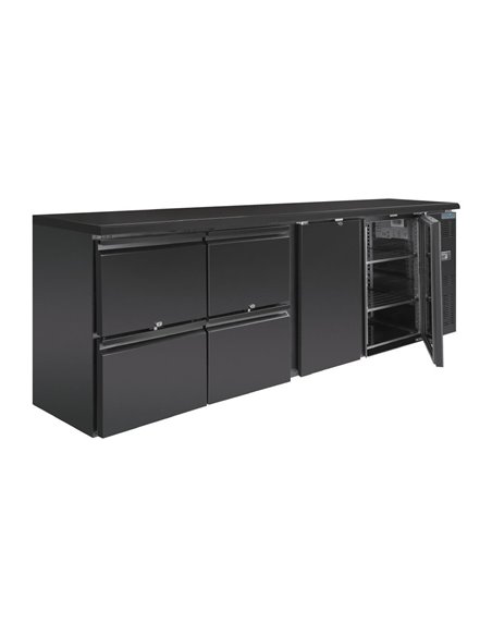 Polar U-Series Double Door Back Bar Counter Fridge with Drawers