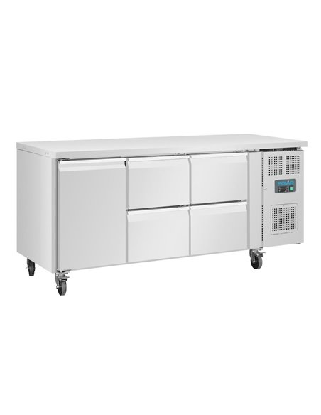 Polar U-Series Single Door and 4 Drawer Counter Fridge 358Ltr