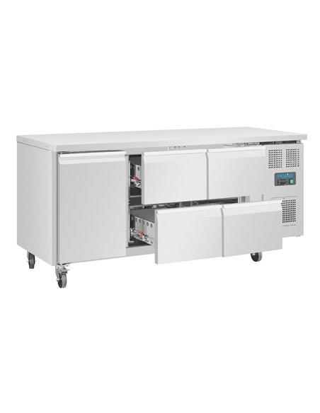 Polar U-Series Single Door and 4 Drawer Counter Fridge 358Ltr