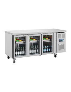 Polar U-Series 3 Door Counter Fridge with Glass Doors 2