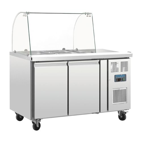 Polar U-Series Double Door Refrigerated Gastronorm Saladette Counter