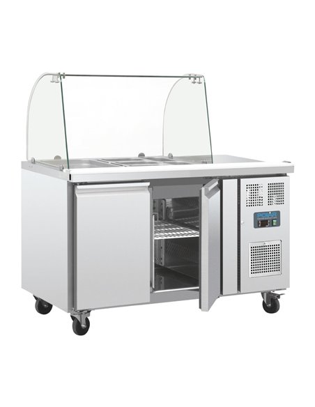 Polar U-Series Double Door Refrigerated Gastronorm Saladette Counter