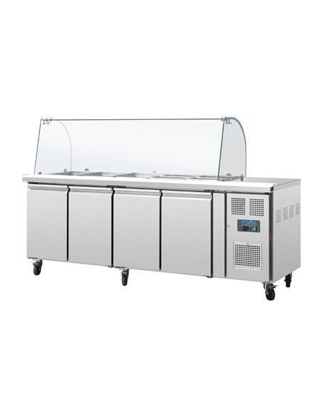 Polar U-Series Four Door Refrigerated Gastronorm Saladette Counter