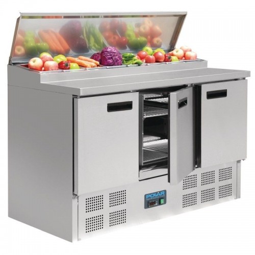 Polar G605 G-Series Refrigerated Pizza and Salad Prep Counter 390Ltr
