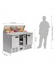 Polar G605 G-Series Refrigerated Pizza and Salad Prep Counter 390Ltr 2