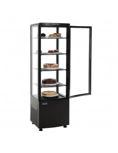 Polar DP289 Chilled Display 235Ltr Black with Curved Glass Door C-Series