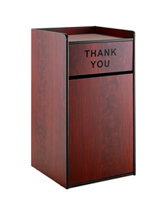 Commercial Rubbish Bin Cabinet & Tray Shelf 'Thank You' Mahogany | DA-GSLJ006M