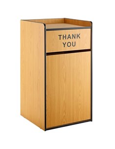 Commercial Rubbish Bin Cabinet & Tray Shelf 'Thank You' Natural | DA-GSLJ006N