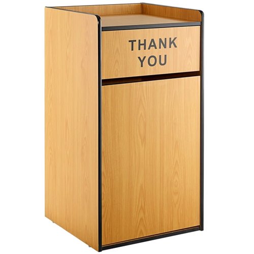 Commercial Rubbish Bin Cabinet & Tray Shelf 'Thank You' Natural | DA-GSLJ006N