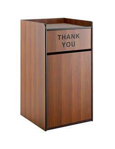 Commercial Rubbish Bin Cabinet & Tray Shelf 'Thank You' Walnut | DA-GSLJ006W