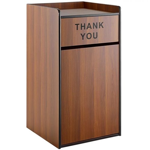 Commercial Rubbish Bin Cabinet & Tray Shelf 'Thank You' Walnut | DA-GSLJ006W