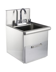 Hand Wash Sink with Faucet & Soap dispenser & Paper towel dispenser Back splash Stainless steel | DA-SSHWS1614