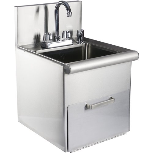 Hand Wash Sink with Faucet & Soap dispenser & Paper towel dispenser Back splash Stainless steel | DA-SSHWS1614