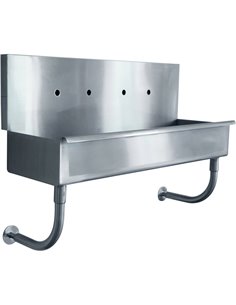 Multi-Station Hand Sink for 2 faucets Back splash Stainless steel | DA-MSHS1748