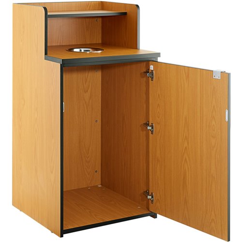 Waste Bin Enclosure Cabinet with Drop hole and Tray shelf 625x605x1210mm Natural | DA-GSLJ0003N