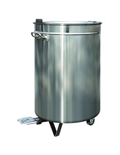 Professional Waste bin Stainless steel Wheels Pedal 120 litres | DA-VAD6904